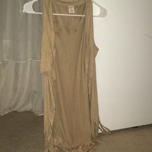 Suede Vest With Fringe